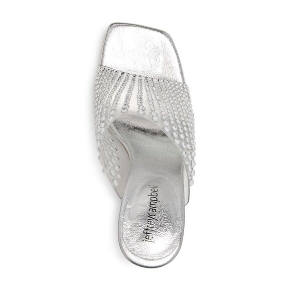 NWT JEFFEREY CAMPBELL Womens Silver Derella Slip On Heeled Mules Shoes 6 - Picture 4 of 5